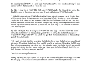 Công văn 12549/BTC-TCT về khấu trừ thuế giá trị gia tăng