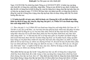 Công văn 12551/BTC-TCHQ phân loại hàng hóa theo Thông tư 49/2010/TT-BTC