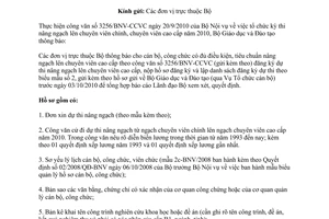 Công văn 6129/BGDĐT-TCCB đăng ký dự thi nâng ngạch lên chuyên viên cao cấp