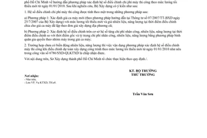 Công văn 1847/BXD-KTXD hướng dẫn phương pháp xác định hệ số điều chỉnh chi phí