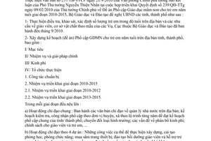 Công văn 6154/BGDĐT-GDMN Kế hoạch triển khai Đề án Phổ cập Giáo dục mầm non 5