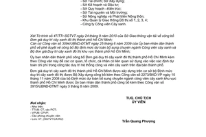 Công văn 4845/UBND-DTMT công bố Đơn giá duy trì cây xanh đô thị