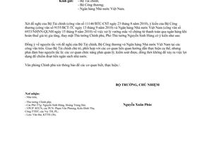 Công văn 6929/VPCP-KTTH xử lý vướng mắc về chứng từ thanh toán qua ngân hàng khi