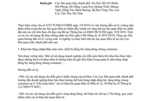 Công văn 5780/TCHQ-CCHĐH hướng dẫn xử lý vướng mắc nghiệp vụ