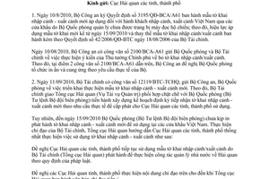 Công văn 5318/TCHQ-GSQL sử dụng tờ khai nhập cảnh xuất cảnh