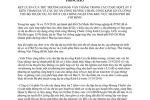 Thông báo 5346TB/BNN-XD kết luận Thứ trưởng Hoàng Văn Thắng