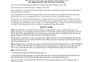 Nghị quyết 26/2010/NQ-HĐND quy định mức chi công tác phí, chi tổ chức hội nghị đ