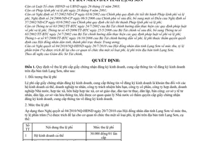 Quyết định 06/2010/QĐ-UBND thu lệ phí cấp giấy chứng nhận đăng ký kinh doanh