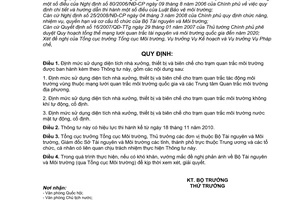 Thông tư 18/2010/TT-BTNMT định mức sử dụng diện tích nhà xưởng