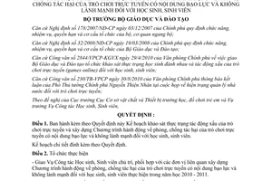 Quyết định 4420/QĐ-BGDĐT năm 2012 Kế hoạch khảo sát thực trạng tác động xấu
