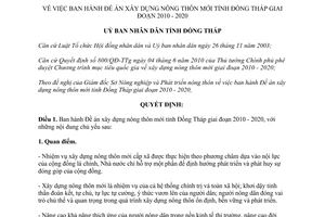 Quyết định 911/QĐ-UBND.HC ban hành đề án xây dựng nông thôn mới tỉnh Đồng Tháp