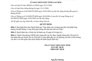 Quyết định 22/2010/QĐ-UBND sử dụng tạm thời một phần lòng đường hè phố Lai Châu