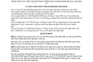 Quyết định 74/2010/QĐ-UBND sửa đổi Quy định hạn mức vốn vay