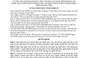 Quyết định 76/2010/QĐ-UBND Danh mục, mức chi đào tạo nghề trình độ sơ cấp