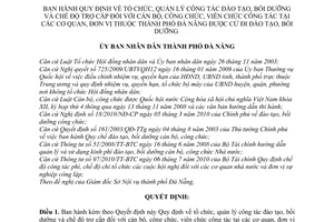 Quyết định 33/2010/QĐ-UBND tổ chức quản lý công tác đào tạo bồi dưỡng