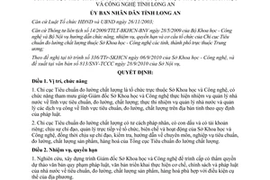 Quyết định 40/2010/QĐ-UBND chức năng nhiệm vụ quyền hạn Chi cục Tiêu chuẩn Long An