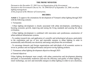 Decision No. 1874/QD-TTg approving the orientations for development of Vietnam's