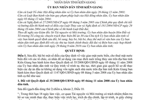 Quyết định 23/2010/QĐ-UBND sửa đổi Quyết định 35/2008/QĐ-UBND