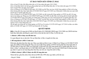 Quyết định 21/2010/QĐ-UBND sửa đổi Quyết định 01/2008/QĐ-UBND