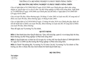 Quyết định 2713/QĐ-BNN-TC Quy chế trích lập, quản lý và sử dụng Quỹ