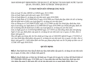 Quyết định 23/2010/QĐ-UBND  phân cấp quản lý, sử dụng tài sản nước