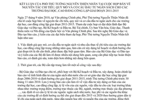 Thông báo 276/TB-VPCP kết luận Phó Thủ tướng Nguyễn Thiện Nhân