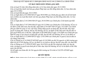 Quyết định 09/2010/QĐ-UBND sửa đổi Quyết định 21/2009/QĐ-UBND