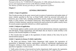 Circular No. 36/2010/TT-BCA on vehicle registration