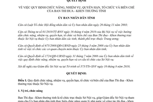 Quyết định 1900/QĐ-UBND chức năng quyền hạn tổ chức biên chế ban thi đua khen thưởng Thừa Thiên Huế 2015