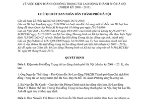 Quyết định 5051/QĐ-UBND kiện toàn Hội đồng Trọng tài lao động