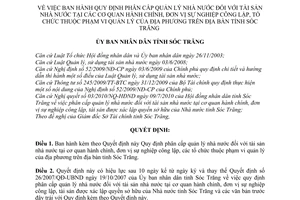 Quyết định 23/2010/QĐ-UBND phân cấp quản lý nhà nước tài sản