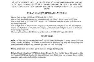 Quyết định 46/2010/QĐ-UBND chấm dứt hiệu lực Quyết định 26/2007/QĐ-UBND