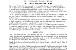 Quyết định 45/2010/QĐ-UBND chính sách hỗ trợ cơ sở sản xuất gạch thủ công