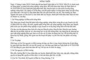 Chỉ thị 15/2010/CT-UBND thực hiện chính sách tín dụng phát triển nông nghiệp Hòa Bình