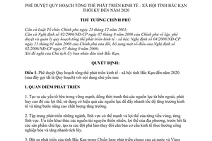 Quyết định 1890/QĐ-TTg phê duyệt Quy hoạch tổng thể phát triển kinh tế