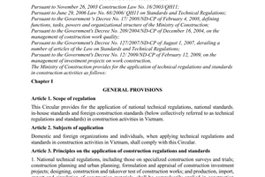 Circular No. 18/2010/TT-BXD providing for the application of regulations