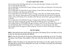 Quyết định 30/2010/QĐ-UBND  bồi thường, hỗ trợ và tái định cư