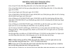 Nghị quyết 17/2010/NQ-HĐND phân cấp nguồn thu nhiệm vụ chi cho ngân sách các cấp