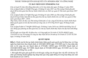 Quyết định 2735/QĐ-UBND sửa đổi Quyết định 2454/QĐ-UBND công bố bộ thủ tục hành