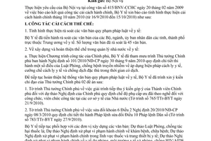 Báo cáo 852/BC-BYT công tác cải cách hành chính tháng 10 năm 2010