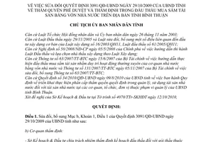 Quyết định 2387/QĐ-UBND sửa đổi Quyết định 3091/QĐ-UBND