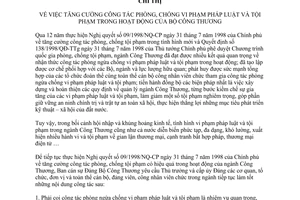Chỉ thị 98-CT/BCStăng cường công tác phòng chống vi phạm pháp luật