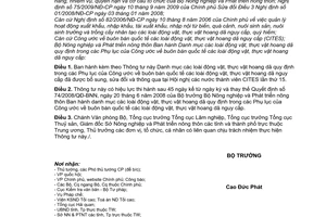 Thông tư 59/2010/TT-BNNPTNT  Danh mục các loài động vật, thực vật hoang