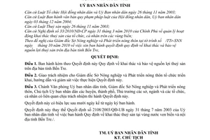 Quyết định 29/2010/QĐ-UBND khai thác và bảo vệ nguồn lợi thủy sản