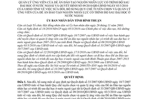 Quyết định 46/2010/QĐ-UBND sửa đổi Quyết định 33/2007/QĐ-UBND