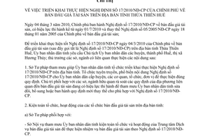 Chỉ thị 33/2010/CT-UBND thực hiện bán đấu giá tài sản tại Thừa Thiên Huế