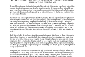 Chỉ thị 48-CT/TW công tác phòng, chống tội phạm trong tình hình mới