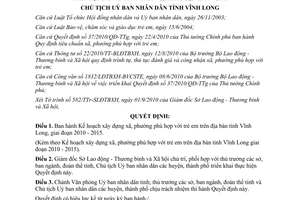 Quyết định 2269/QĐ-UBND năm 2010 xây dựng xã phường phù hợp với trẻ em Vĩnh Long