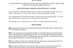 Quyết định 1305/QĐ-LĐTBXH 2010 phát triển nghề công tác xã hội 2010 2015