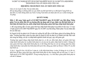 Nghị quyết 02/2010/NQ-HĐTP bổ sung hướng dẫn Nghị quyết 01/2007/NQ-HĐTP